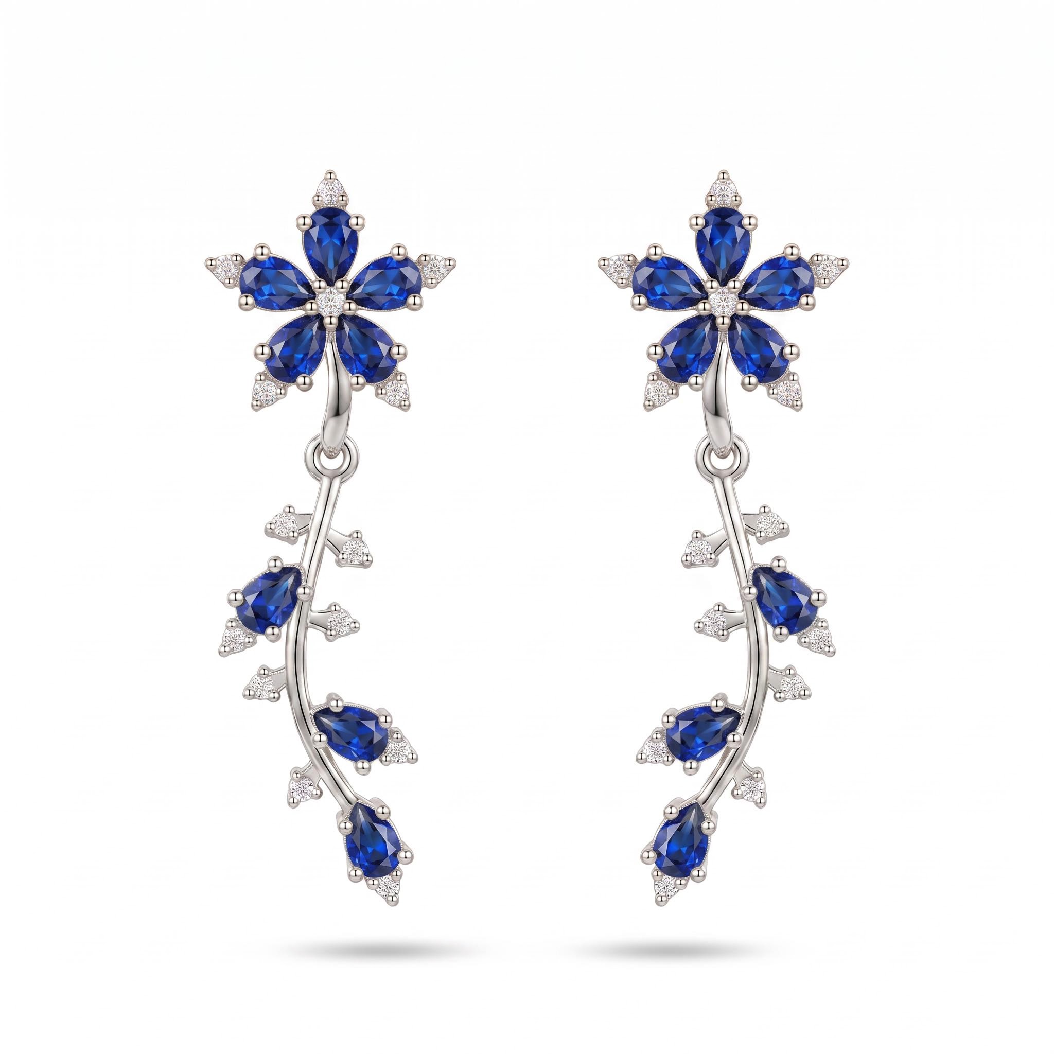 1.84 ct.tw. Floral Vine Detachable Two-Way Wear Drop Earrings 1.84 ct.tw. Floral Vine Detachable Two-Way Wear Drop Earrings