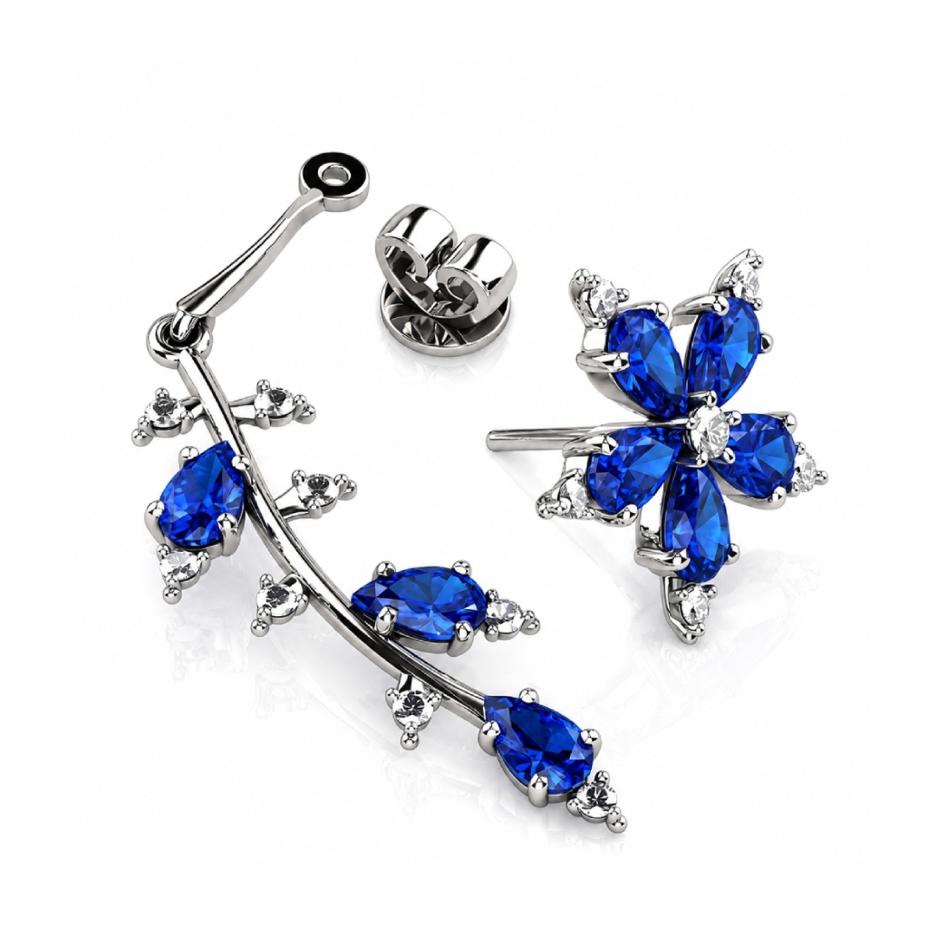 1.84 ct.tw. Floral Vine Detachable Two-Way Wear Drop Earrings 1.84 ct.tw. Floral Vine Detachable Two-Way Wear Drop Earrings