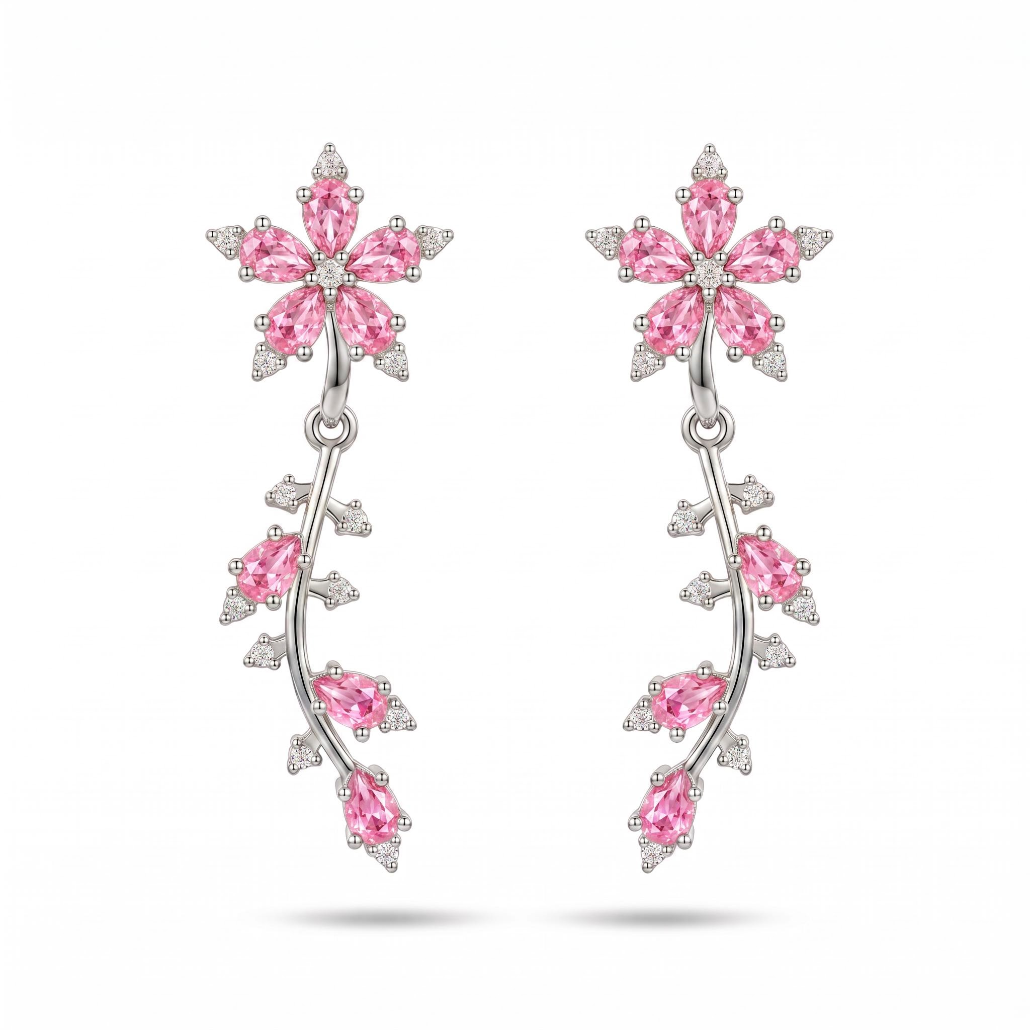 1.84 ct.tw. Floral Vine Detachable Two-Way Wear Drop Earrings 1.84 ct.tw. Floral Vine Detachable Two-Way Wear Drop Earrings