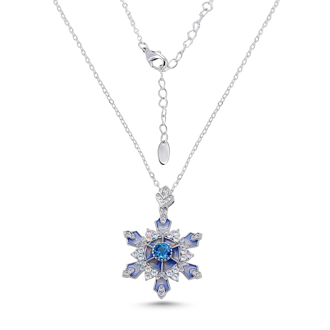 Helloice Enamel Nature Glaze Light Purple Snowflake Pendant Necklace Helloice Enamel Nature Glaze Light Purple Snowflake Pendant Necklace