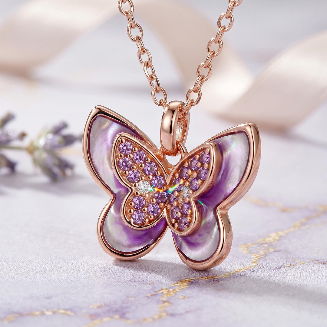 Helloice Enamel Nature Glaze Rose Purple Cross Pendant Necklace Helloice Enamel Nature Glaze Rose Purple Cross Pendant Necklace