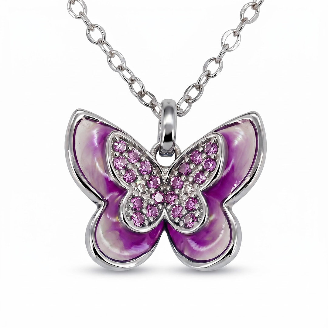 Helloice Enamel Nature Glaze Rose Purple Cross Pendant Necklace Helloice Enamel Nature Glaze Rose Purple Cross Pendant Necklace