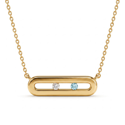 Personalized Sliding Bar Movable Birthstone Necklace