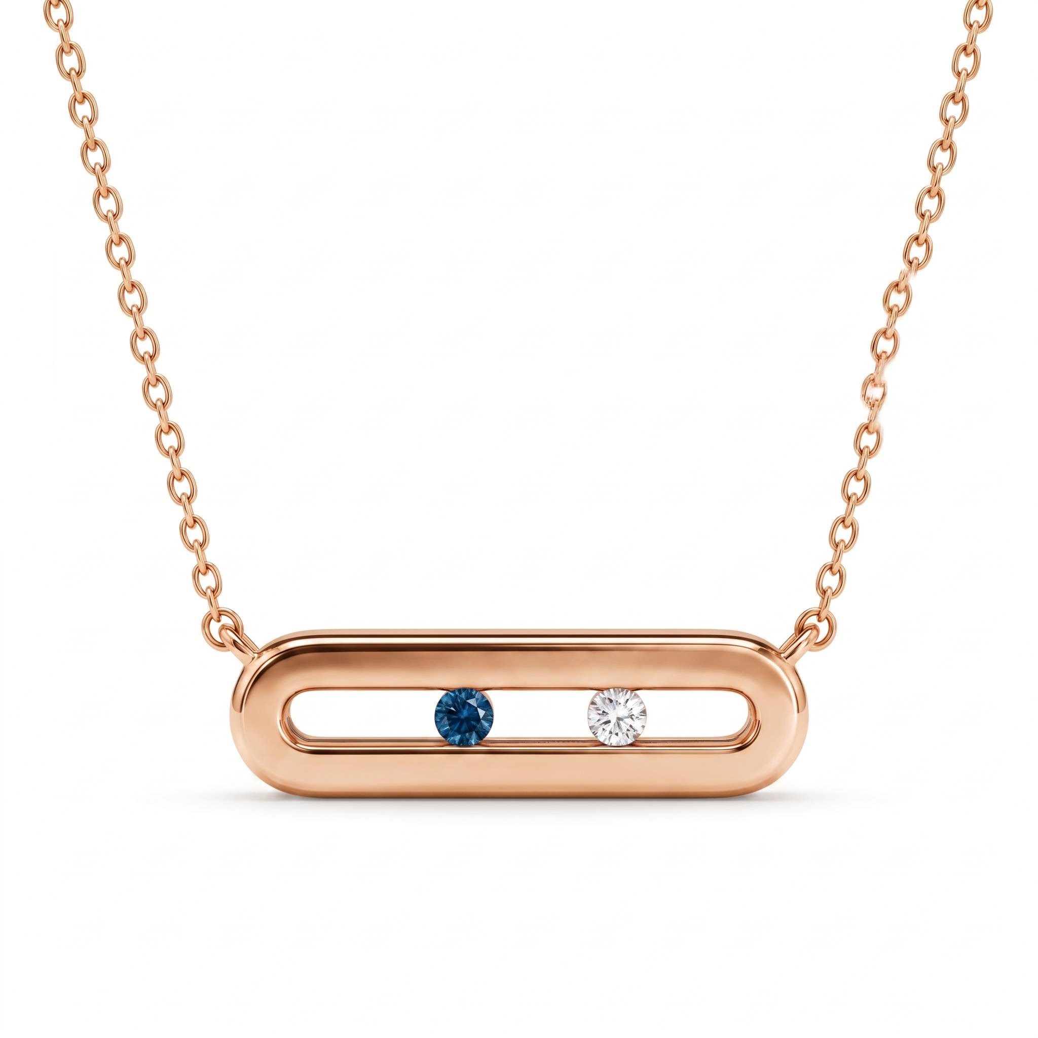 Personalized Sliding Bar Movable Birthstone Necklace