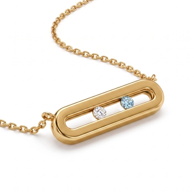 Personalized Sliding Bar Movable Birthstone Necklace