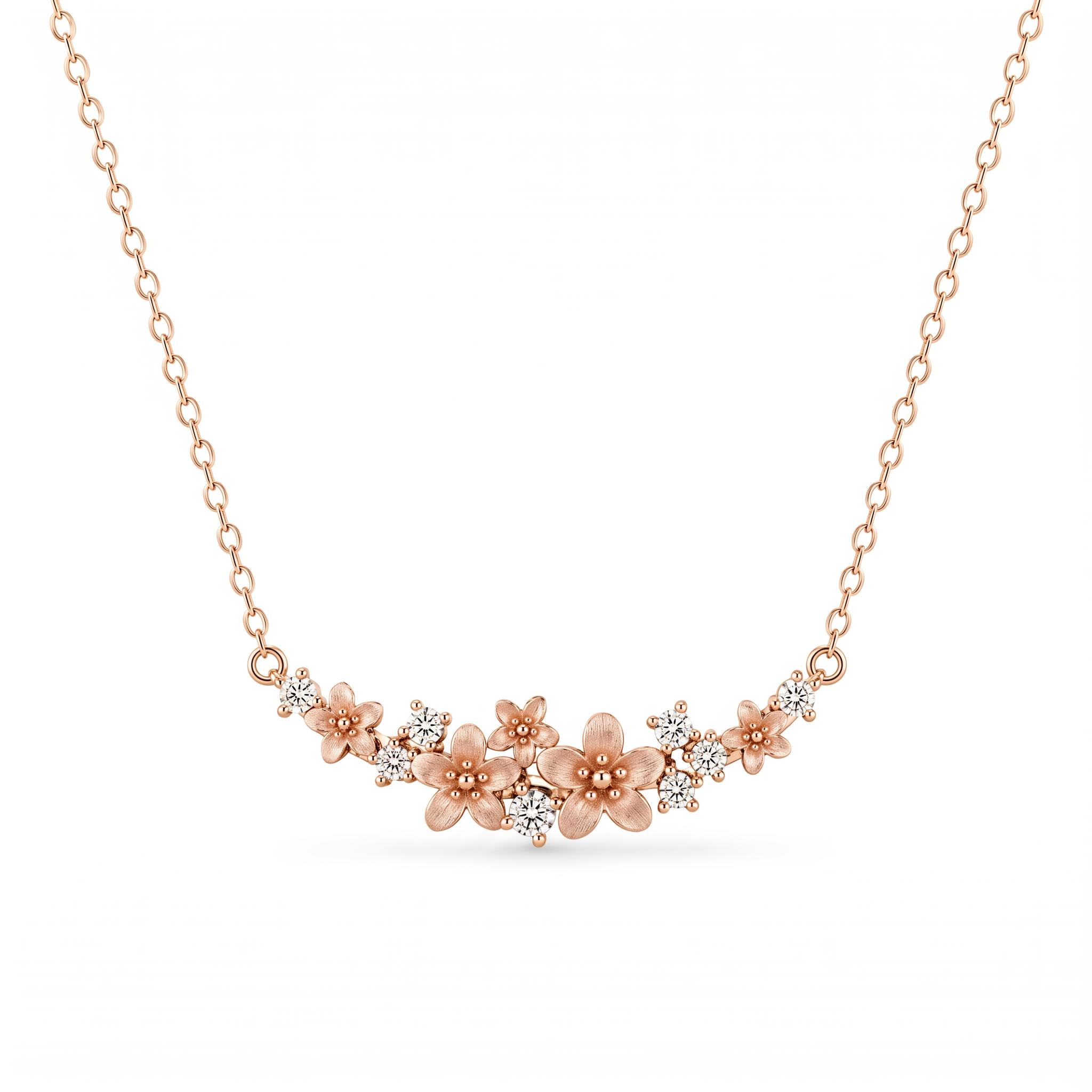 Nature-inspired Flower Cluster Sandblasted Necklace Nature-inspired Flower Cluster Sandblasted Necklace
