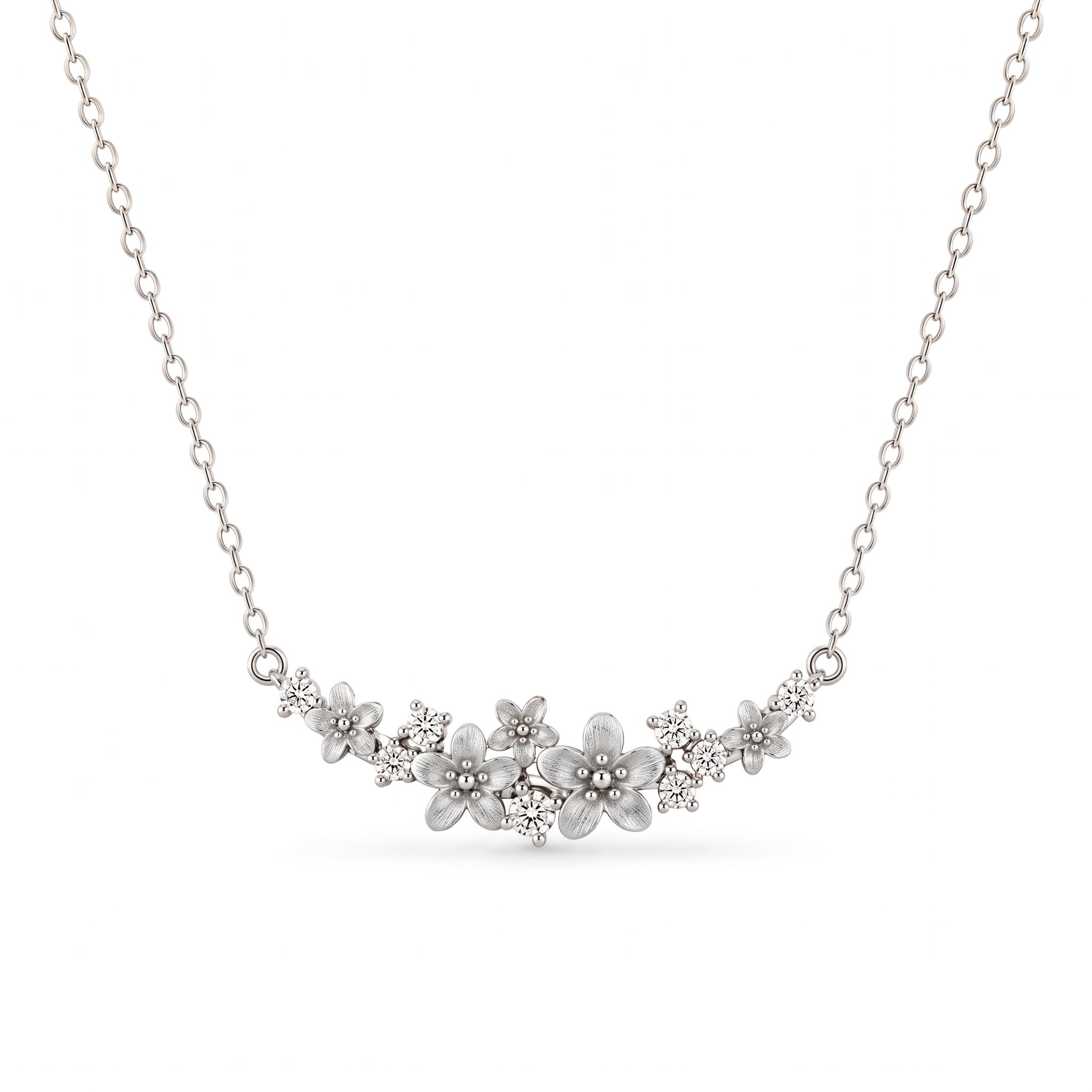 Nature-inspired Flower Cluster Sandblasted Necklace Nature-inspired Flower Cluster Sandblasted Necklace