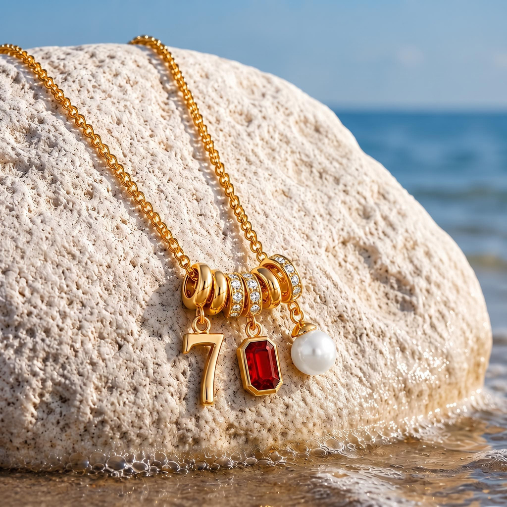 0.83 ct.tw. Light Luxury Lucky Number Birthstone Pearl Pendant Necklace