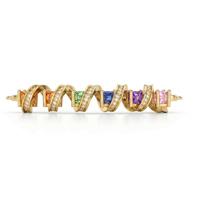 1.78 ct.tw. Twist Rainbow Gemstone Diamond-encrusted Smile Necklace