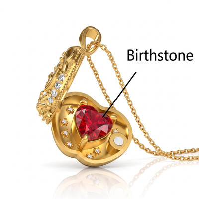 2.28 ct.tw. Vintage Filigree Openable Heart Birthstone Pendant Necklace