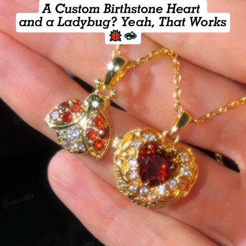 2.28 ct.tw. Vintage Filigree Openable Heart Birthstone Pendant Necklace