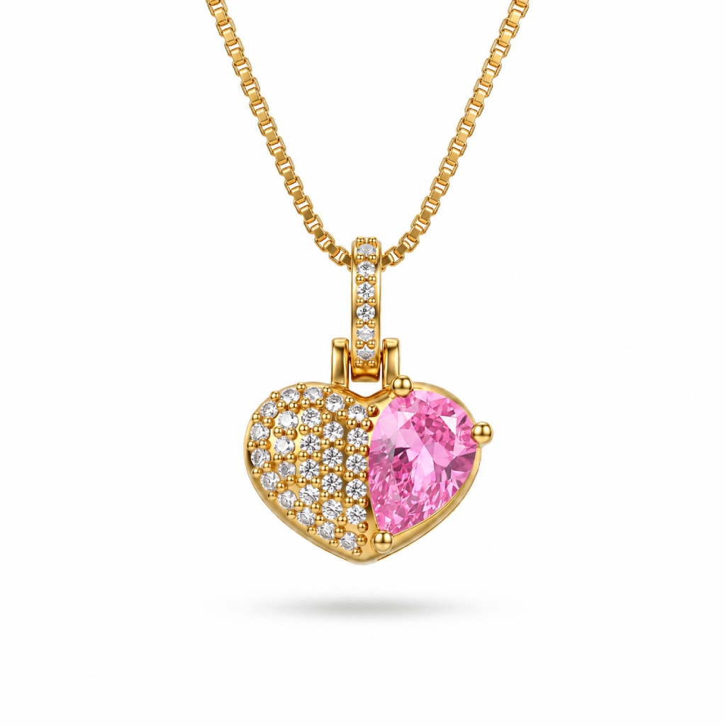 1.54 ct.tw. Heart Shaped with Birthstone Pear Cut Pendant