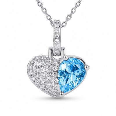 1.54 ct.tw. Heart Shaped with Birthstone Pear Cut Pendant