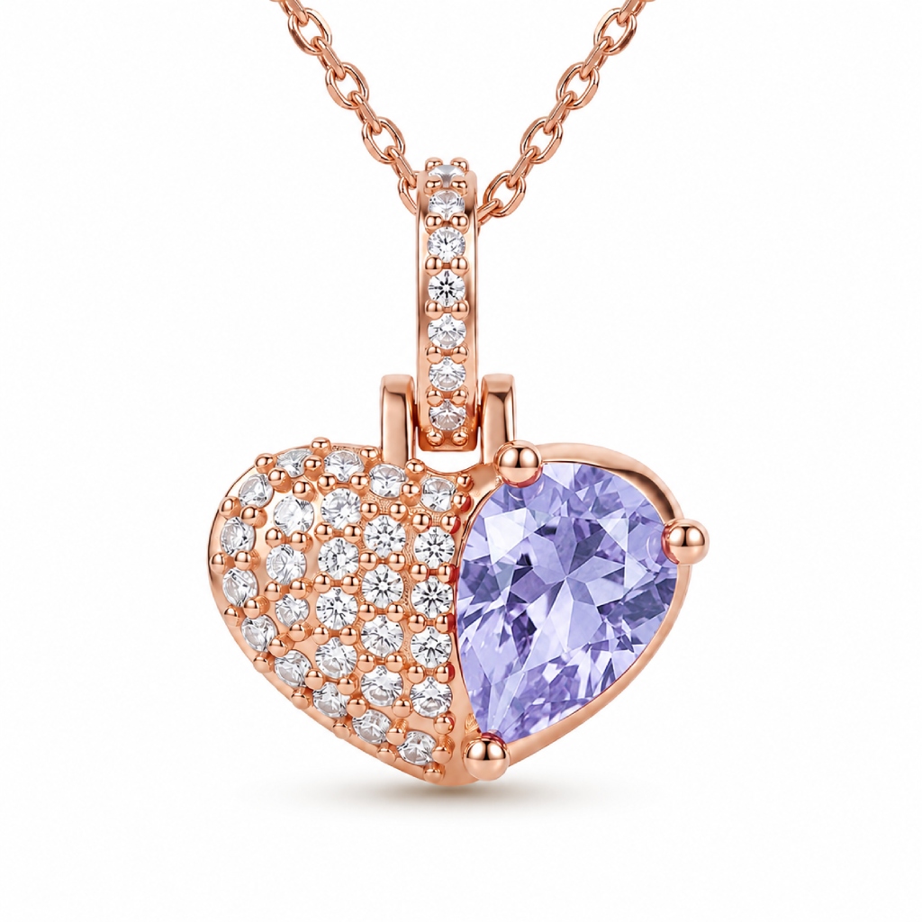 1.54 ct.tw. Heart Shaped with Birthstone Pear Cut Pendant