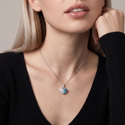1.54 ct.tw. Heart Shaped with Birthstone Pear Cut Pendant