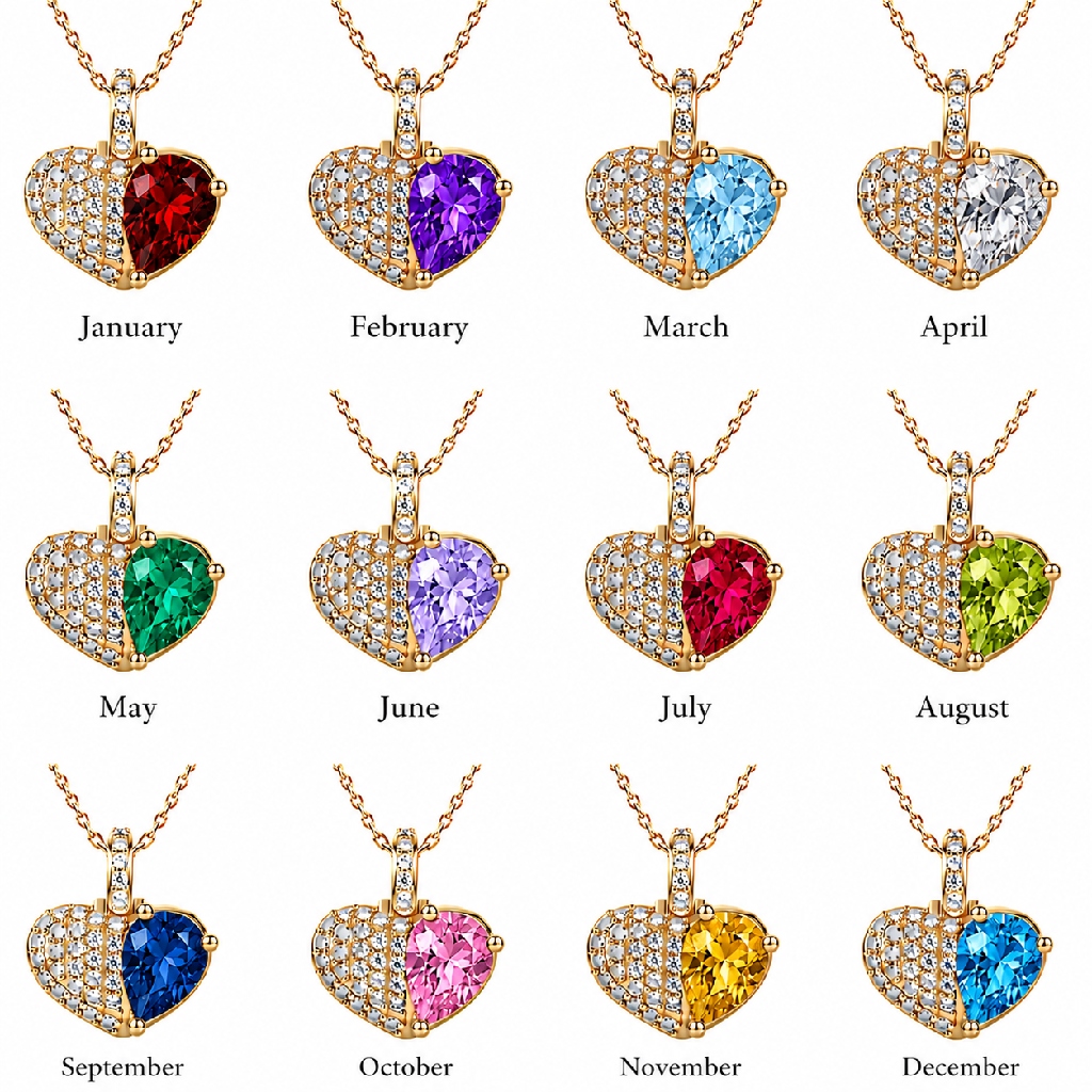 1.54 ct.tw. Heart Shaped with Birthstone Pear Cut Pendant 1.54 ct.tw. Heart Shaped with Birthstone Pear Cut Pendant