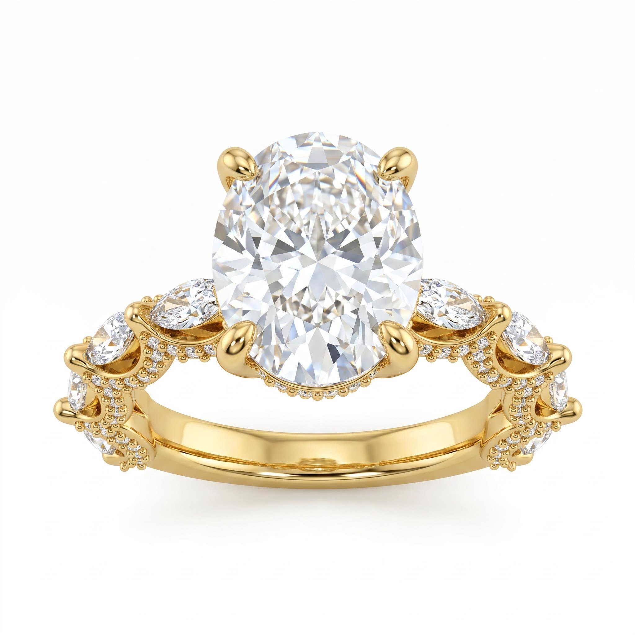 8.2 ct.tw. Oval Cut 2-Piece Stackable Bridal Ring Set 8.2 ct.tw. Oval Cut 2-Piece Stackable Bridal Ring Set