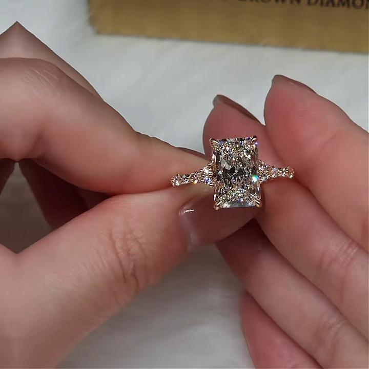 2.75 ct.tw. Radiant-Cut Hidden Halo Marquise Cut Side Stone Engagement Ring 2.75 ct.tw. Radiant-Cut Hidden Halo Marquise Cut Side Stone Engagement Ring