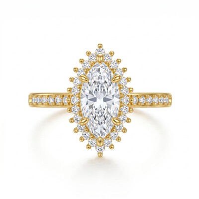 2.42 ct.tw. Halo Marquise Cut Engagement Ring