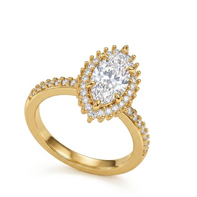 2.42 ct.tw. Halo Marquise Cut Engagement Ring