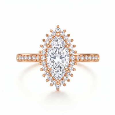 2.42 ct.tw. Halo Marquise Cut Engagement Ring