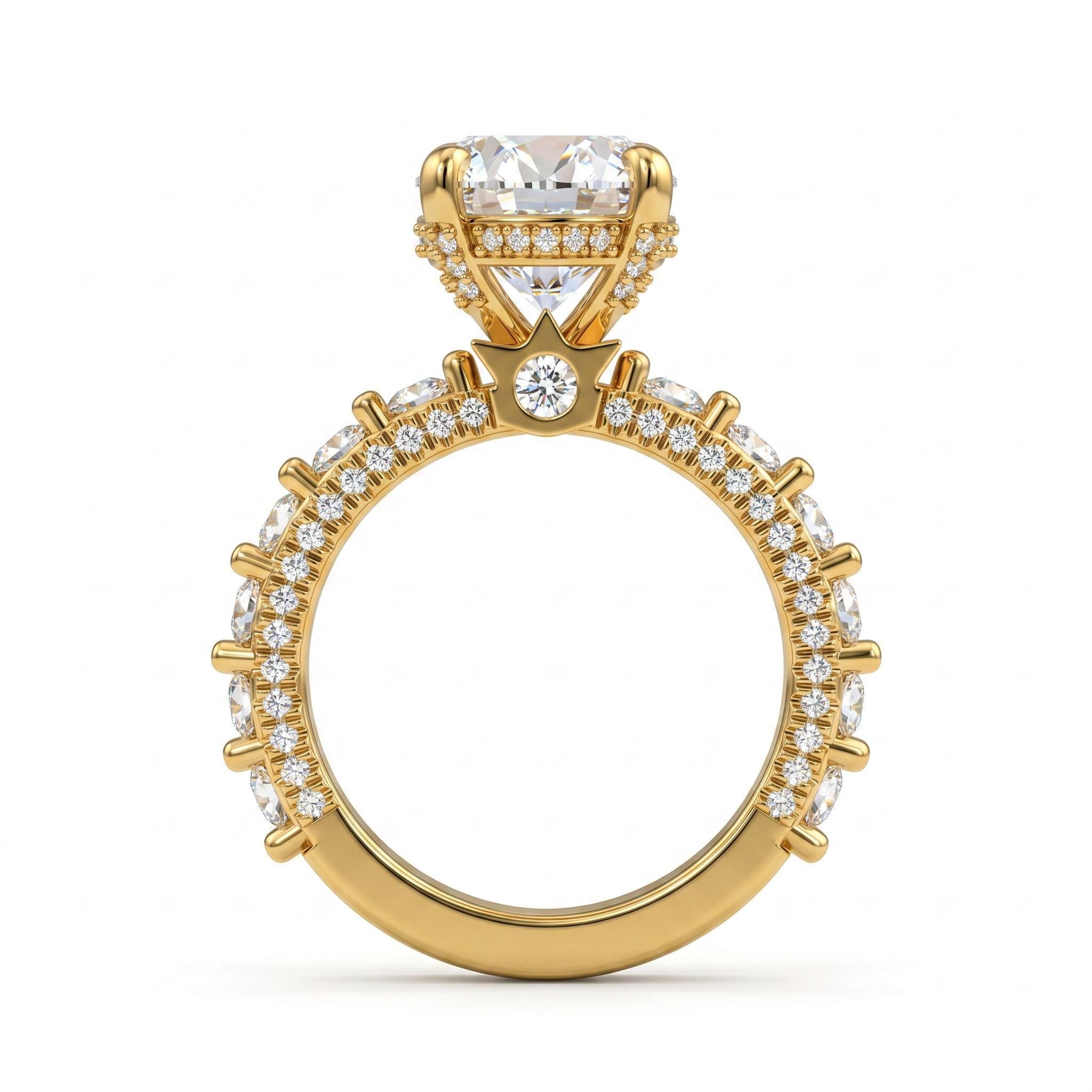 6.21 ct.tw. Oval Cut Hidden Halo Pavé Band Engagement Ring 6.21 ct.tw. Oval Cut Hidden Halo Pavé Band Engagement Ring