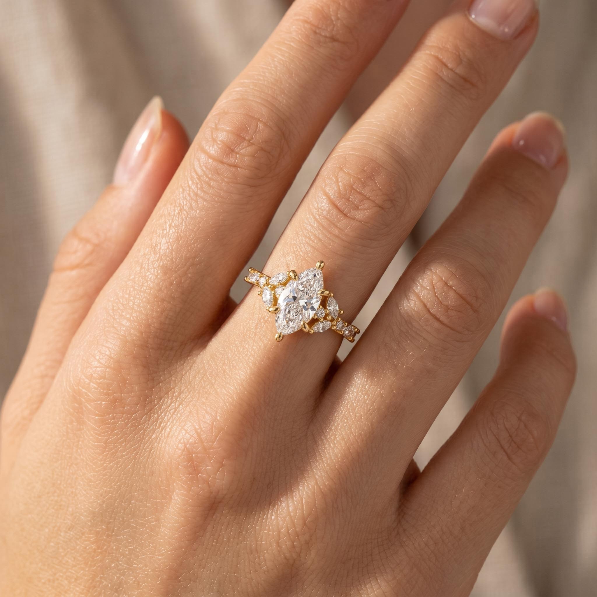 3.74 ct.tw. Marquise-Cut Cluster Engagement Ring 3.74 ct.tw. Marquise-Cut Cluster Engagement Ring