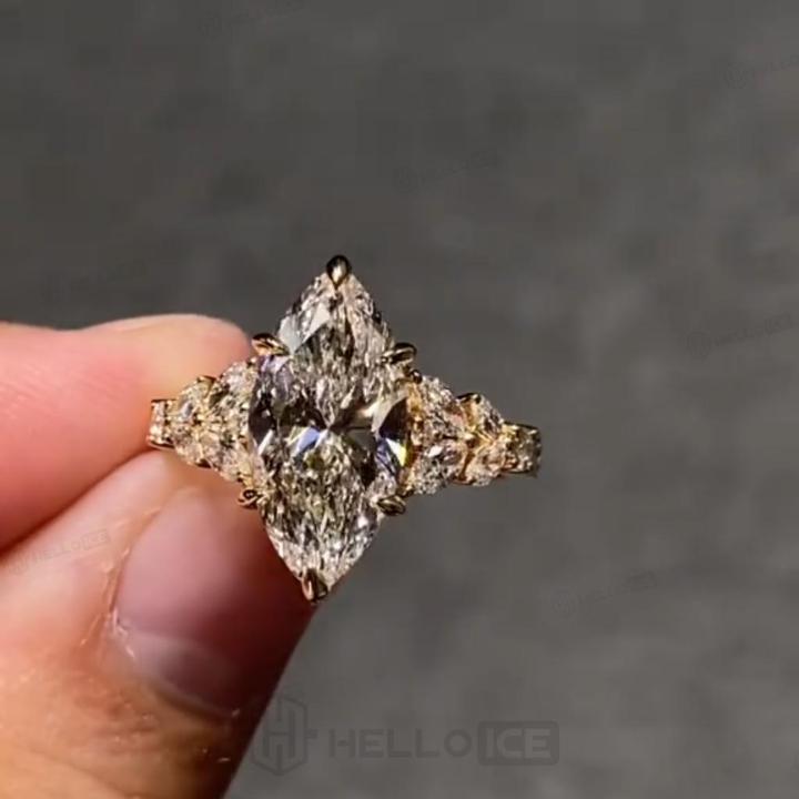 2.55 ct.tw. Vintage Marquise Cut Cluster Side Stone Engagement Ring 2.55 ct.tw. Vintage Marquise Cut Cluster Side Stone Engagement Ring