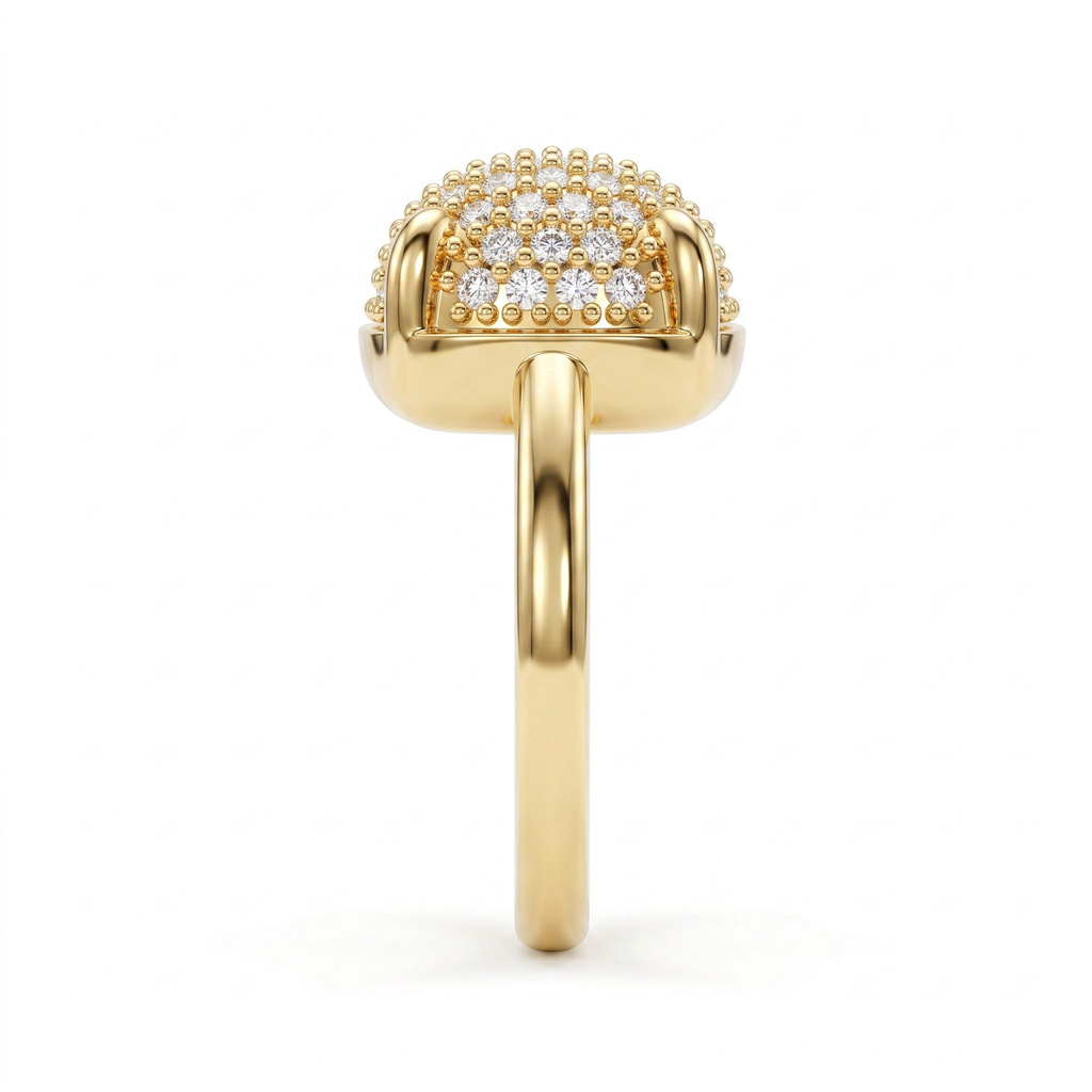 1.0 ct.tw. Cushion Shape Pave Set Statement Ring 1.0 ct.tw. Cushion Shape Pave Set Statement Ring