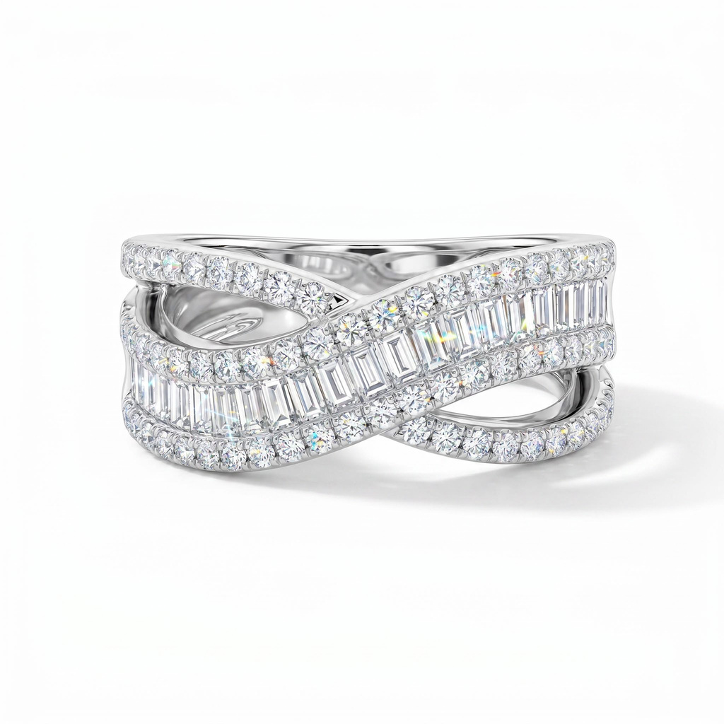 1.33 ct.tw. Crisscross Paved Baguette Cut Women's Band 1.33 ct.tw. Crisscross Paved Baguette Cut Women's Band