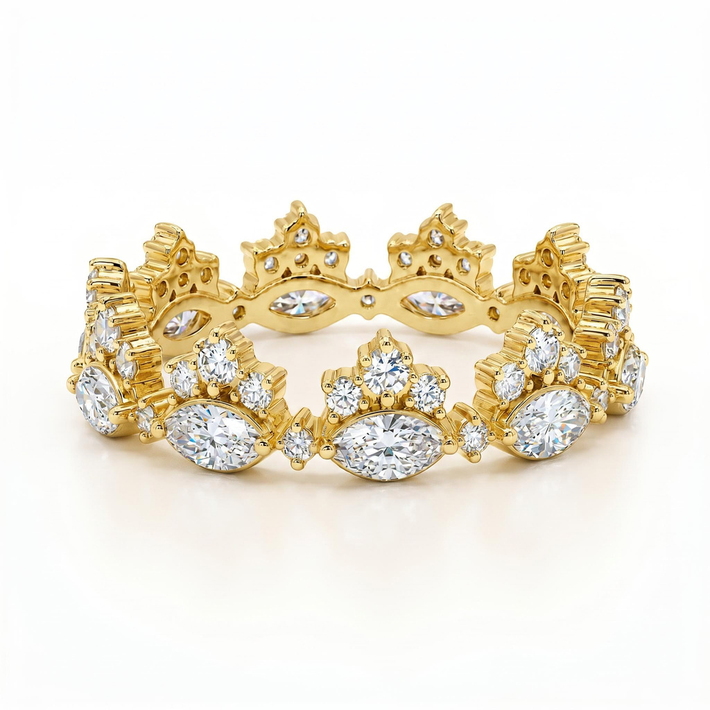1.52 ct.tw. Marquise & Round Cut Full Eternity Band Ring