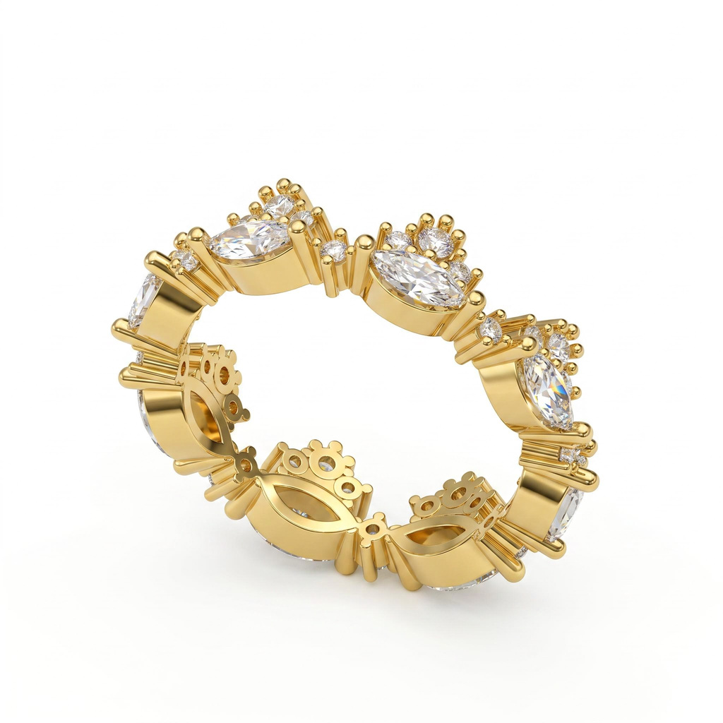 1.52 ct.tw. Marquise & Round Cut Full Eternity Band Ring