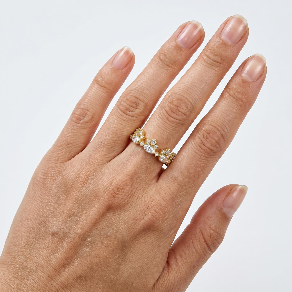 1.52 ct.tw. Marquise & Round Cut Full Eternity Band Ring