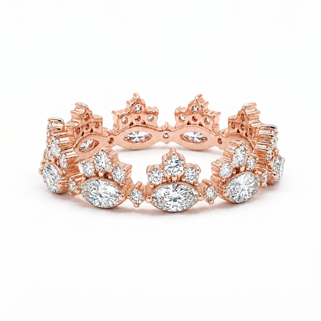 1.52 ct.tw. Marquise & Round Cut Full Eternity Band Ring