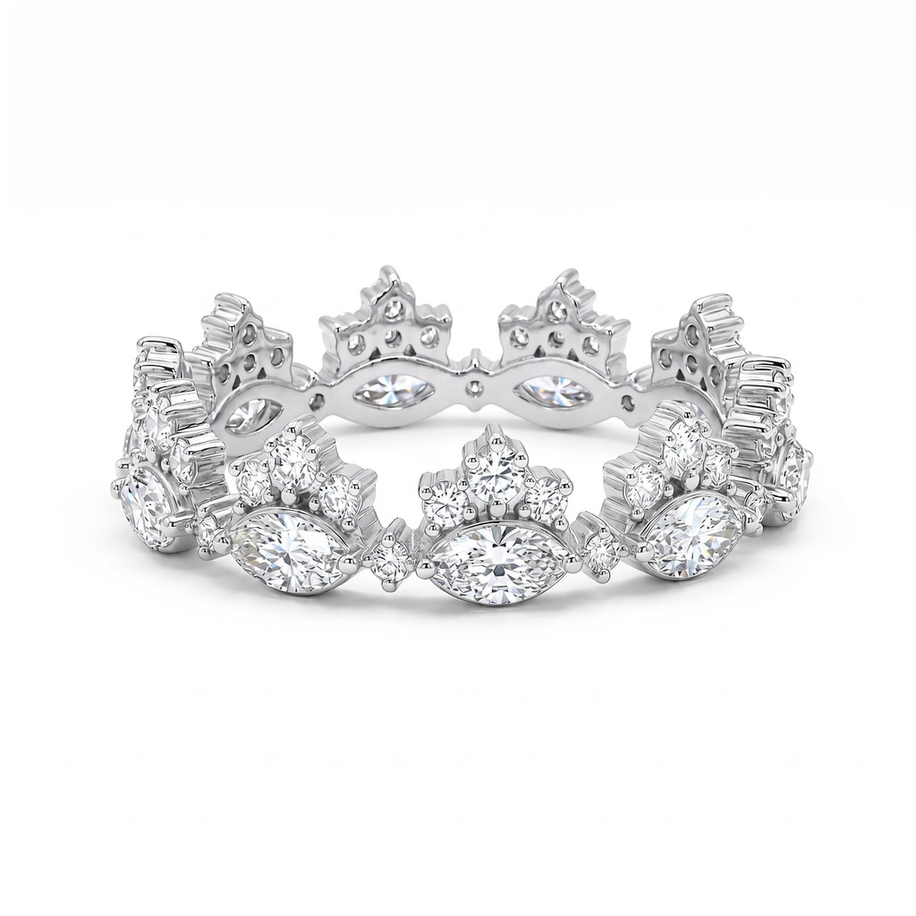1.52 ct.tw. Marquise & Round Cut Full Eternity Band Ring