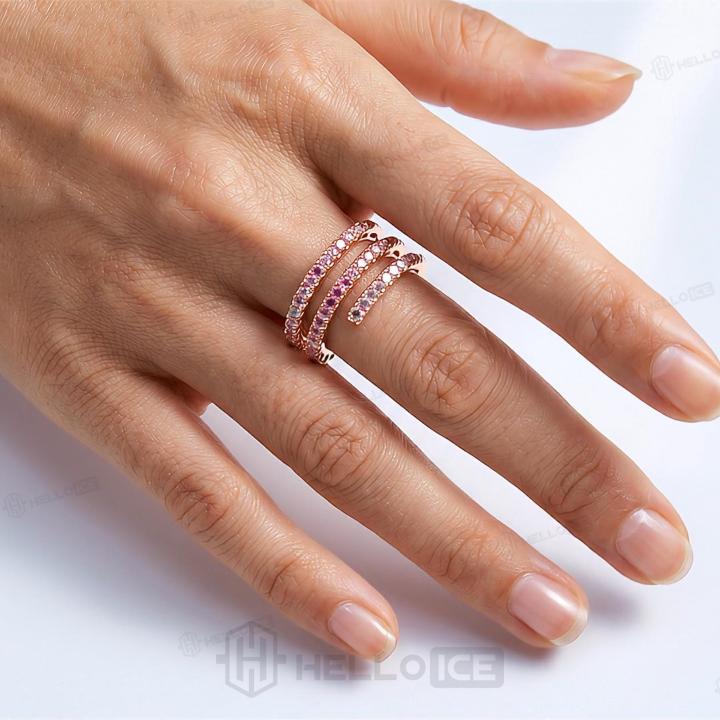 1.26 ct.tw. Pink Round Stone Triple Spiral Women's Ring 1.26 ct.tw. Pink Round Stone Triple Spiral Women's Ring
