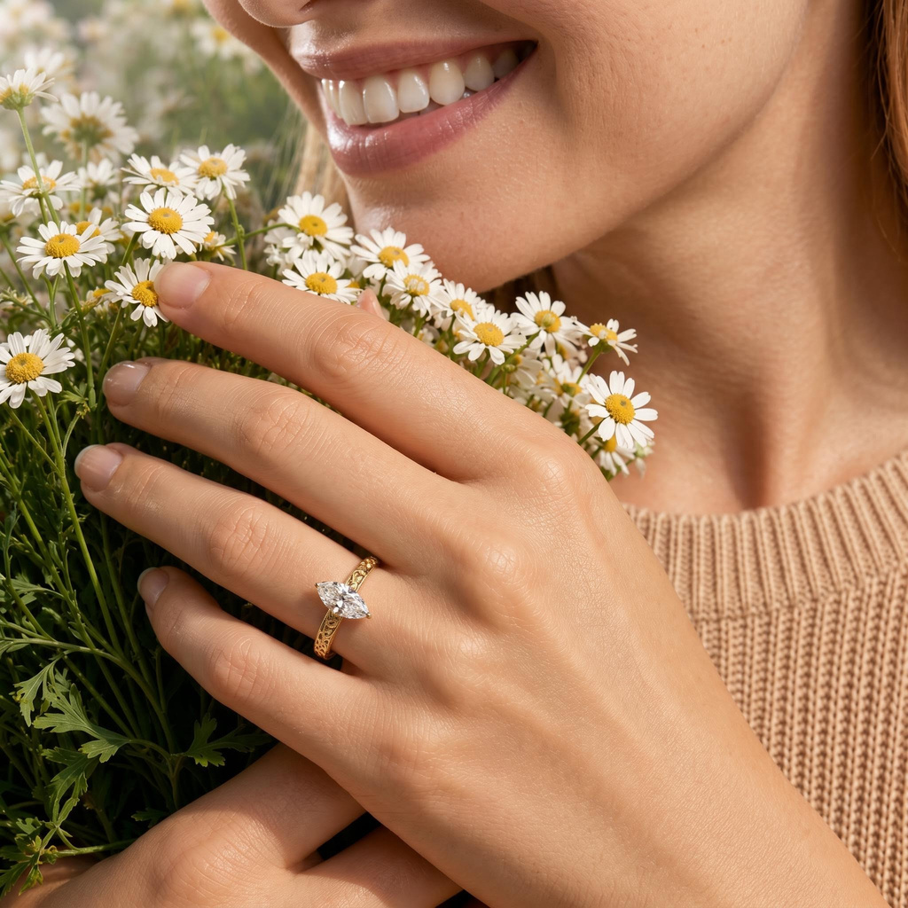 2.04 ct.tw. Marquise Cut Vintage Engraved Floral Engagement Ring 2.04 ct.tw. Marquise Cut Vintage Engraved Floral Engagement Ring
