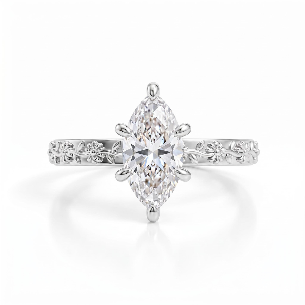 2.04 ct.tw. Marquise Cut Vintage Engraved Floral Engagement Ring 2.04 ct.tw. Marquise Cut Vintage Engraved Floral Engagement Ring