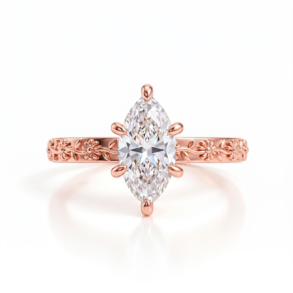2.04 ct.tw. Marquise Cut Vintage Engraved Floral Engagement Ring 2.04 ct.tw. Marquise Cut Vintage Engraved Floral Engagement Ring