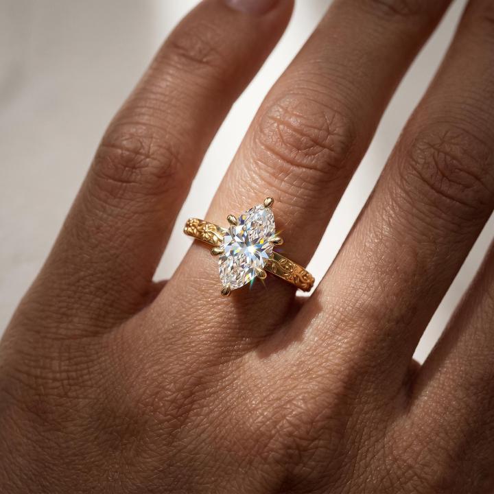 2.04 ct.tw. Marquise Cut Vintage Engraved Floral Engagement Ring 2.04 ct.tw. Marquise Cut Vintage Engraved Floral Engagement Ring