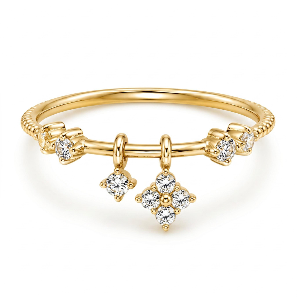 0.17 ct.tw. Asymmetrical Cluster Fashion Ring
