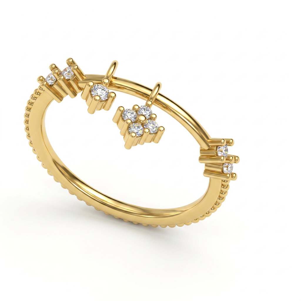 0.17 ct.tw. Asymmetrical Cluster Fashion Ring