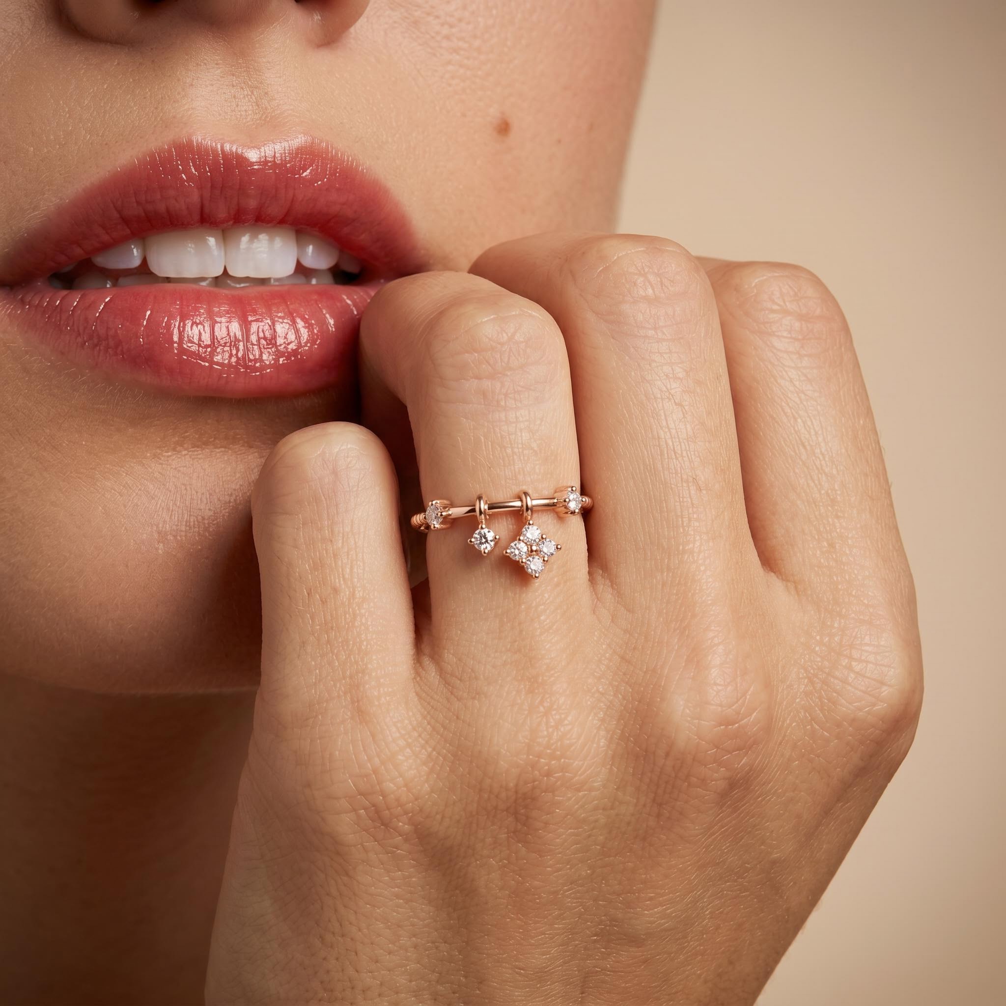 0.17 ct.tw. Asymmetrical Cluster Fashion Ring