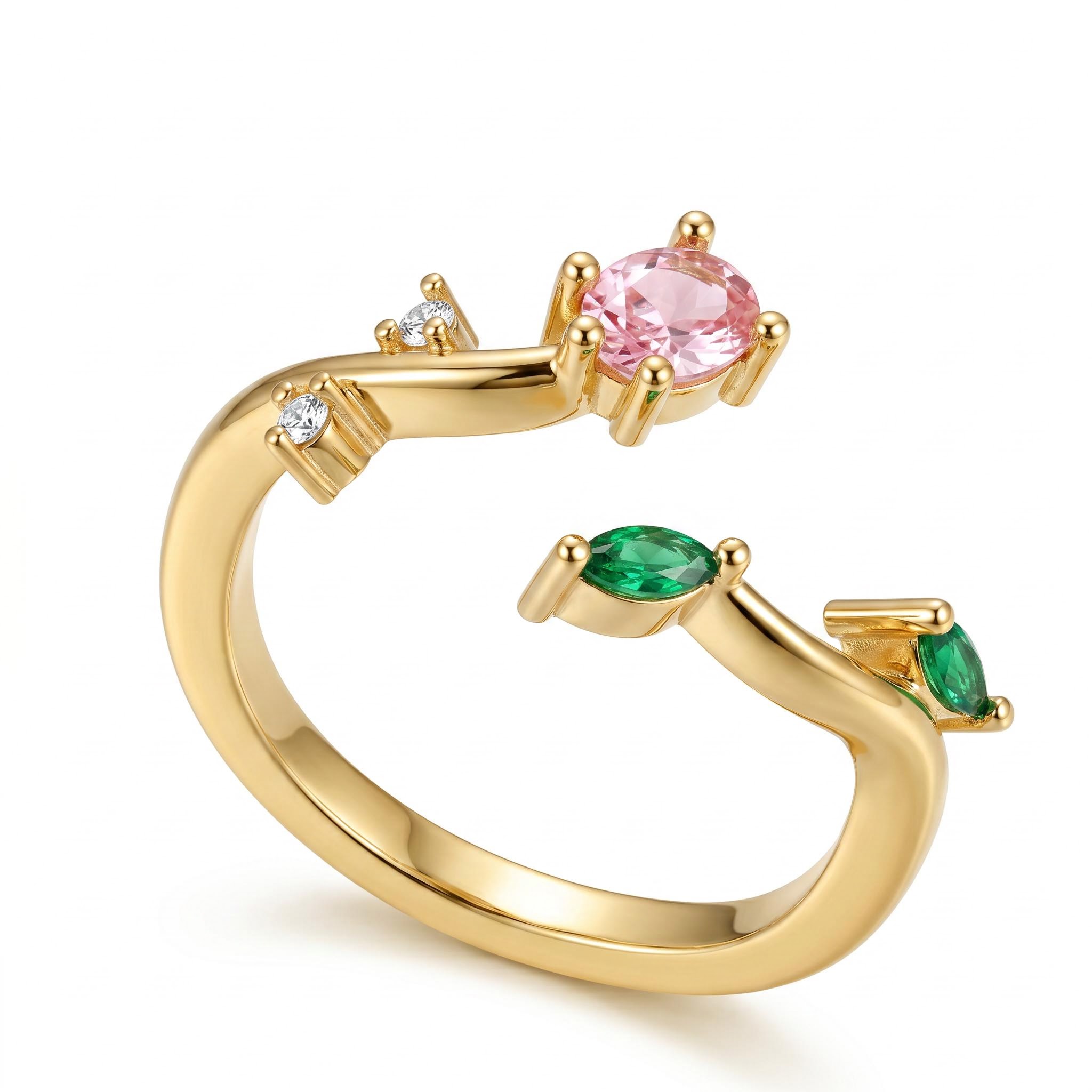 0.57 ct.tw. Tulip Bloom Inspired Multi-stone Open Ring 0.57 ct.tw. Tulip Bloom Inspired Multi-stone Open Ring