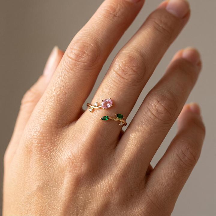 0.57 ct.tw. Tulip Bloom Inspired Multi-stone Open Ring 0.57 ct.tw. Tulip Bloom Inspired Multi-stone Open Ring