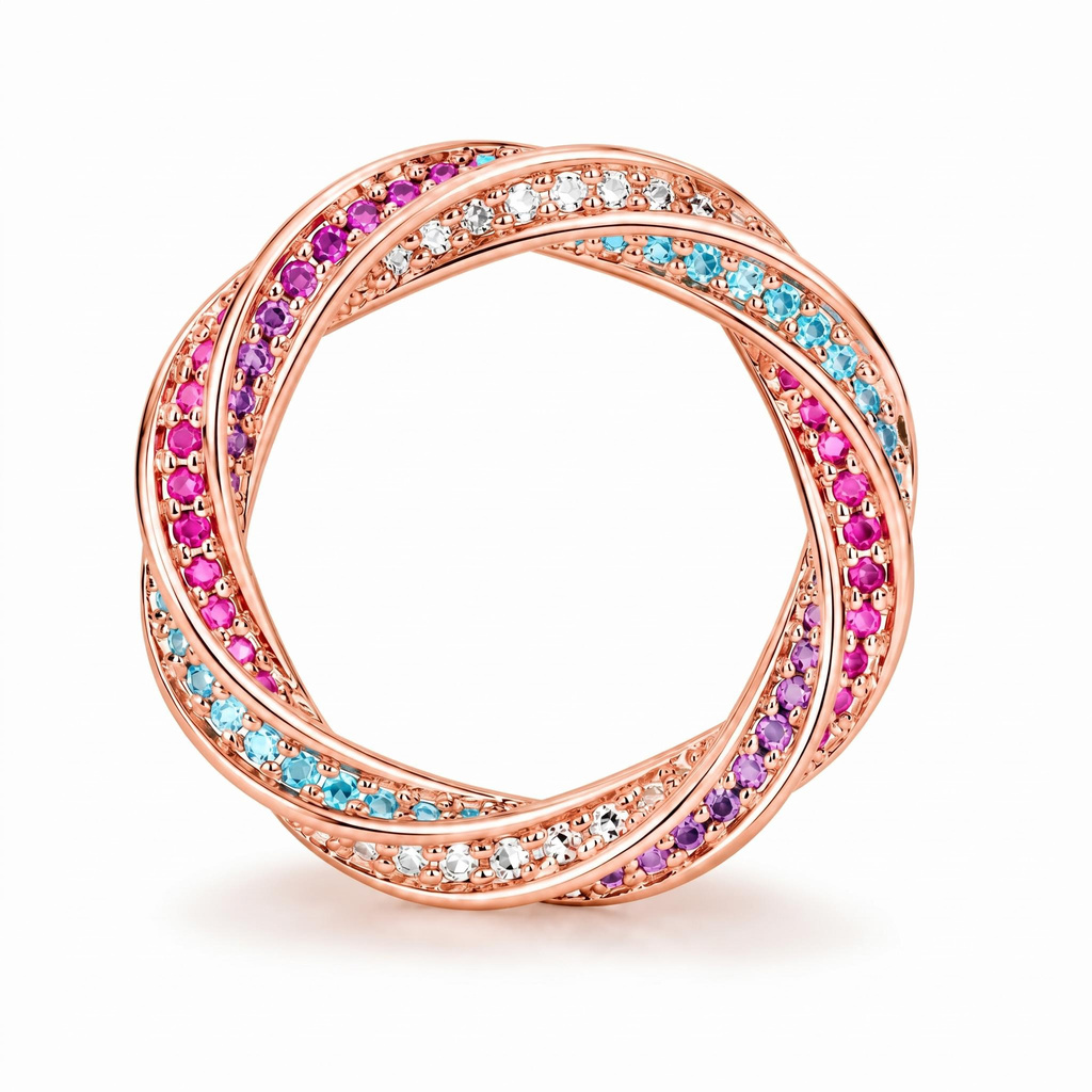 1.53 ct.tw. Multicolor Braided Twisted Band Ring 1.53 ct.tw. Multicolor Braided Twisted Band Ring