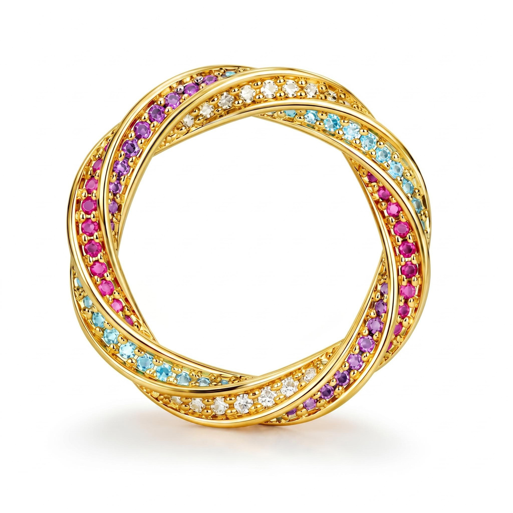 1.53 ct.tw. Multicolor Braided Twisted Band Ring 1.53 ct.tw. Multicolor Braided Twisted Band Ring