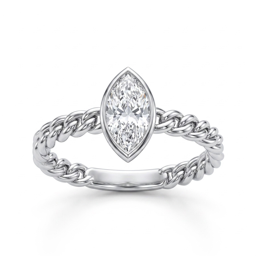 0.58 ct.tw. Marquise Cut Twisted Woven Shank Engagement Ring 0.58 ct.tw. Marquise Cut Twisted Woven Shank Engagement Ring