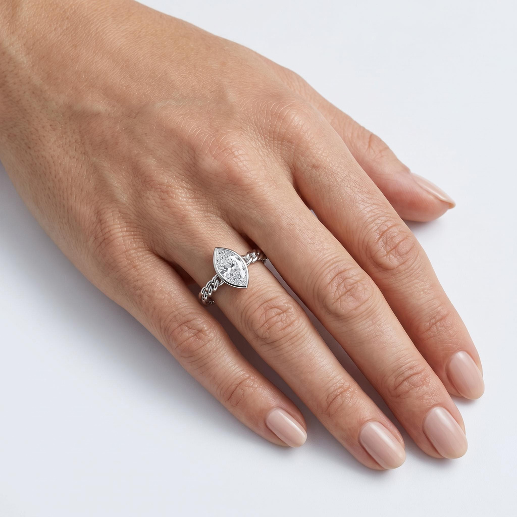 0.58 ct.tw. Marquise Cut Twisted Woven Shank Engagement Ring 0.58 ct.tw. Marquise Cut Twisted Woven Shank Engagement Ring
