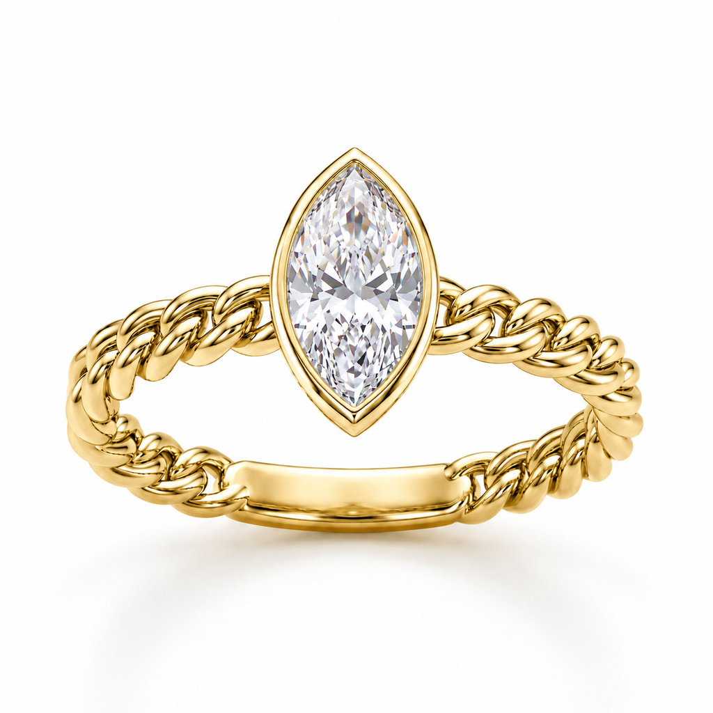 0.58 ct.tw. Marquise Cut Twisted Woven Shank Engagement Ring 0.58 ct.tw. Marquise Cut Twisted Woven Shank Engagement Ring